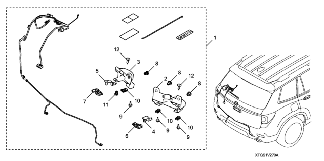 2021 Honda Passport 5 Door EXL (AWD) KA 9AT Welcome Lights - Tailgate (White) Diagram