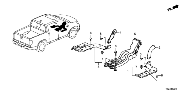 2017 Honda Ridgeline 4 Door RTL (2WD) KA 6AT Duct Diagram