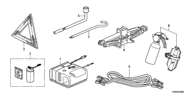 2013 Honda Civic Tools - Jack Diagram