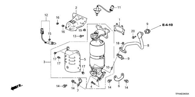2020 Honda CR-V Hybrid Converter Assembly Diagram for 18150-5RD-L00