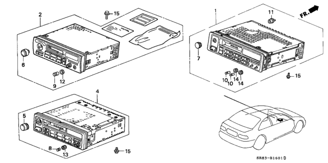 1994 Honda Civic 2 Door EX (ABS) KA 5MT Radio Diagram