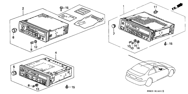 1994 Honda Civic Tuner Assy., Auto Radio Diagram for 39100-SR8-A04