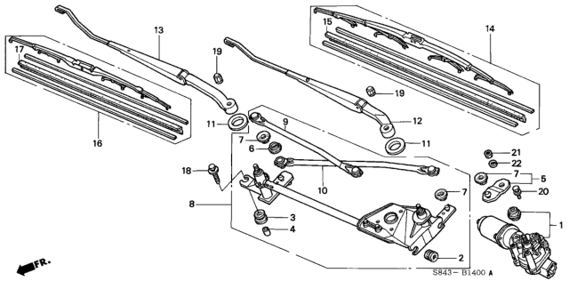 2000 Honda Accord Front Windshield Wiper Diagram