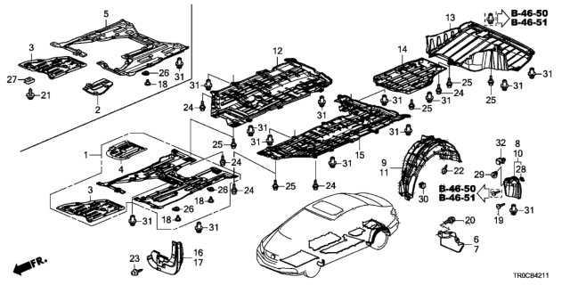 2014 Honda Civic Under Cover Diagram