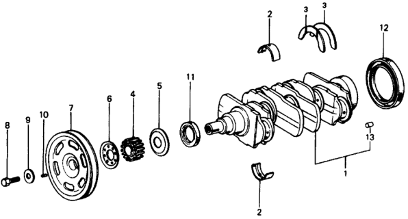 1975 Honda Civic Plate A, Timing Belt Guide Diagram for 13622-657-000