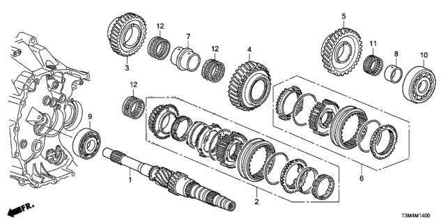 2017 Honda Accord MT Mainshaft (V6) Diagram