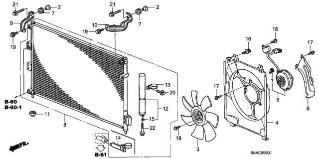 2010 Honda Civic A/C Condenser Diagram 1