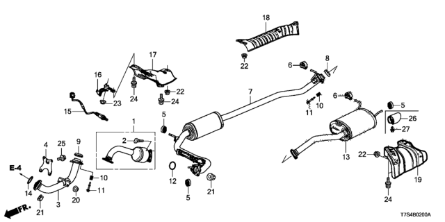 2019 Honda HR-V Exhaust Pipe - Muffler (2WD) Diagram