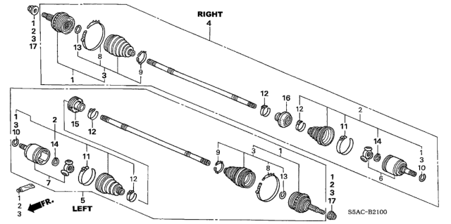 2005 Honda Civic Driveshaft Diagram