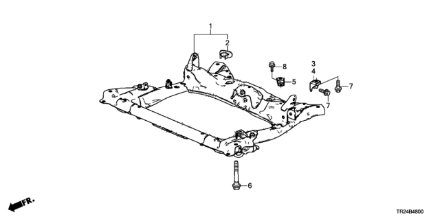 2015 Honda Civic 4 Door MX KL CVT Front Sub Frame Diagram