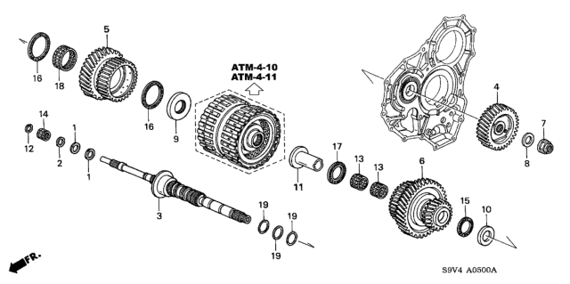 2004 Honda Pilot 5 Door EXL (RES) KA 5AT AT Mainshaft Diagram