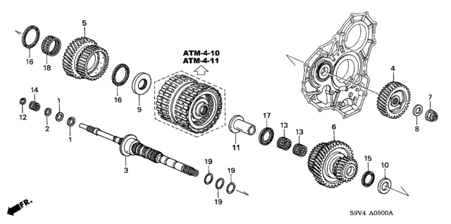 2005 Honda Pilot AT Mainshaft Diagram