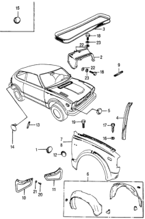 1973 Honda Civic Front Fender Diagram