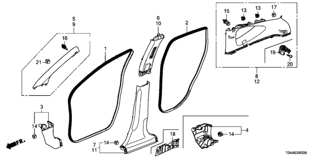 2015 Honda CR-V Garn Assy*YR416L* Diagram for 84151-T0A-A21ZB