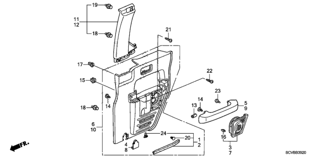 2011 Honda Element Rear Access Panel Lining Diagram