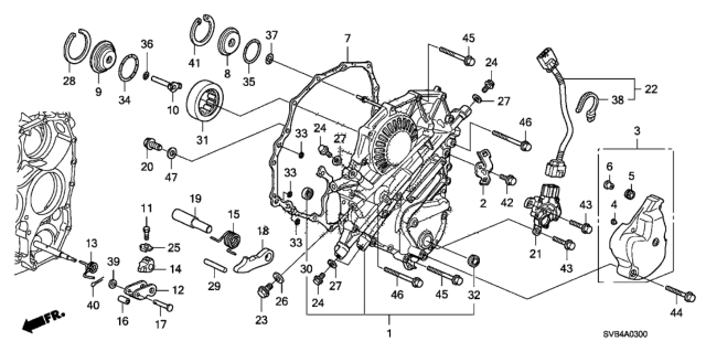 2011 Honda Civic AT Left Side Cover Diagram