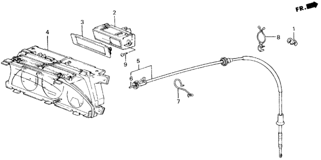 1989 Honda Accord Cable Assembly, Speedometer Diagram for 78410-SE3-A13