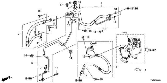 2013 Honda Fit EV Hose, Discharge Diagram for 80315-TX9-A01