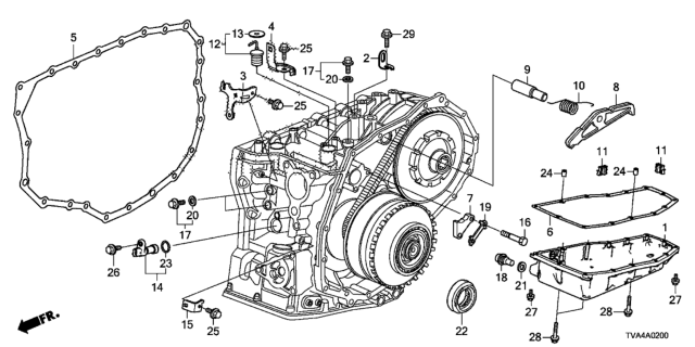 2020 Honda Accord AT Transmission Case Components Diagram