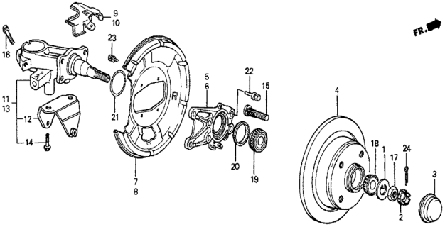 1984 Honda Prelude Rear Brake Disk Diagram