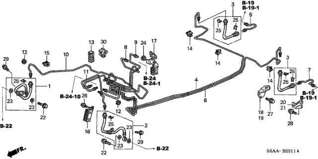 2004 Honda Civic Pipe C, Brake Diagram for 46330-S5W-Q71