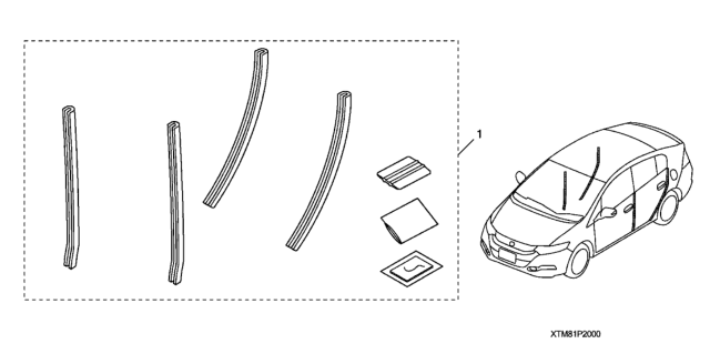 2014 Honda Insight 5 Door EX KA CVT Door Edge Film Diagram
