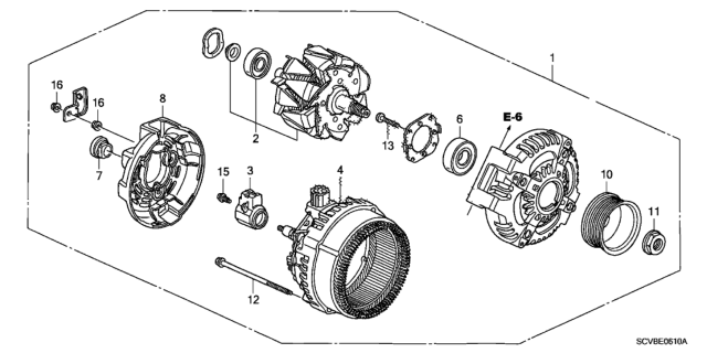 2011 Honda Element Alternator (Denso) Diagram