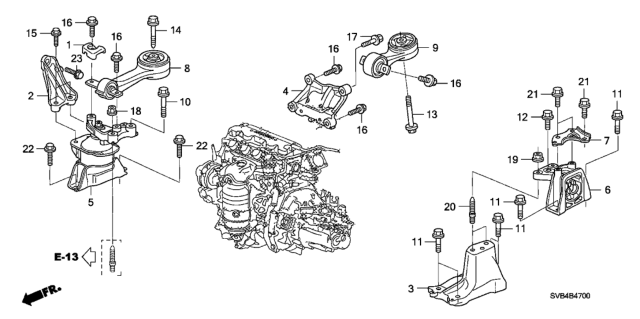 2011 Honda Civic Engine Mounts (1.8L) Diagram