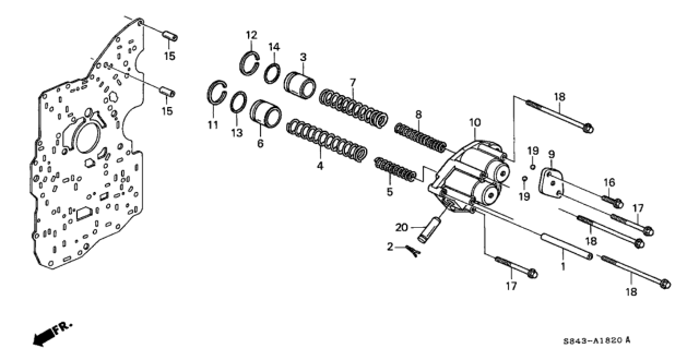 2000 Honda Accord Spring A, Low Accumulator Diagram for 27562-P7T-000