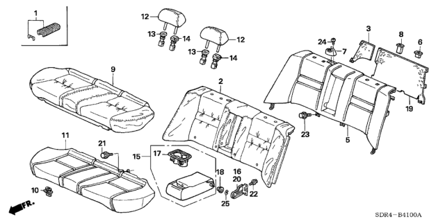 2007 Honda Accord Hybrid Cover, Rear Seat Cushion Trim (Ivory) (Leather) Diagram for 82131-SDR-A91ZC
