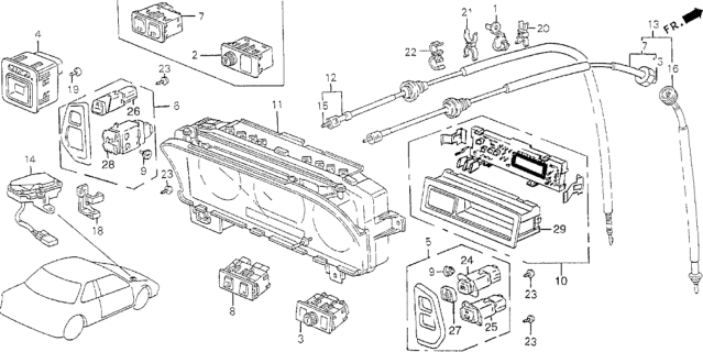 1989 Honda Prelude Speedometer - Switch Diagram