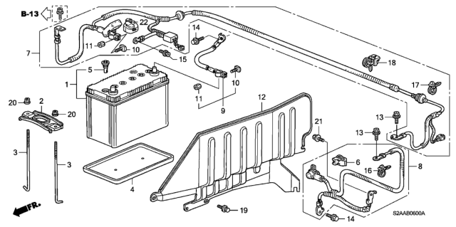 2009 Honda S2000 Cable Assembly, Starter Diagram for 32410-S2A-A11