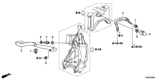 2012 Honda Accord 4 Door LX+ KA 5AT Breather Tube (L4) Diagram