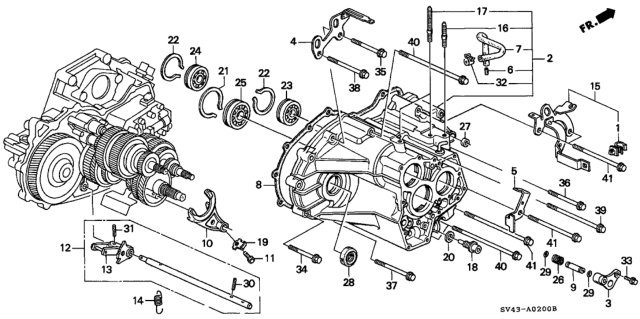1994 Honda Accord 4 Door LX KL 4AT AT Transmission Housing Diagram
