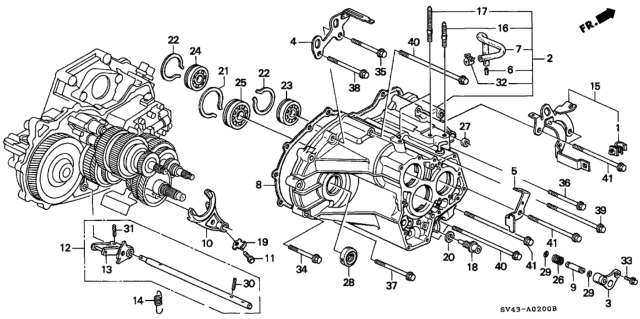 1996 Honda Accord AT Transmission Housing Diagram