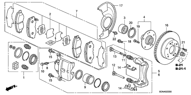 2007 Honda Accord Front Brake Diagram