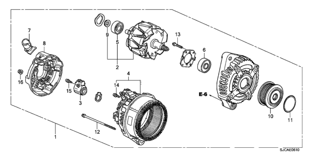 2014 Honda Ridgeline Alternator (Denso) Diagram