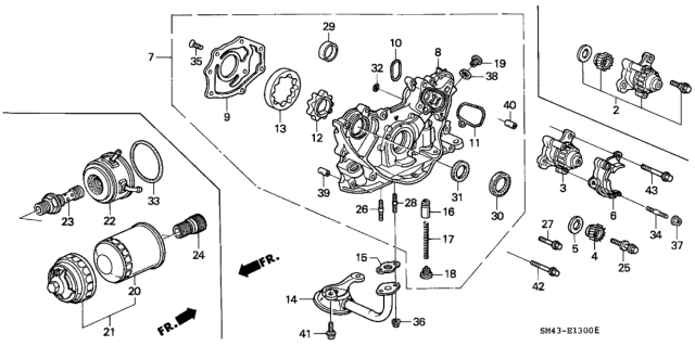 1993 Honda Accord 4 Door EX KA 5MT Oil Pump - Oil Strainer Diagram