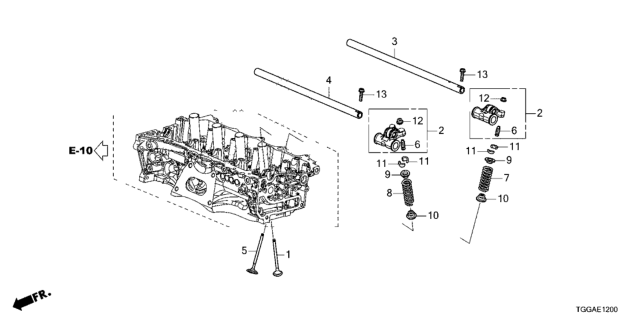 2021 Honda Civic Valve - Rocker Arm Diagram