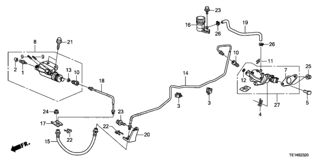 2012 Honda Accord Clutch Master Cylinder (L4) Diagram