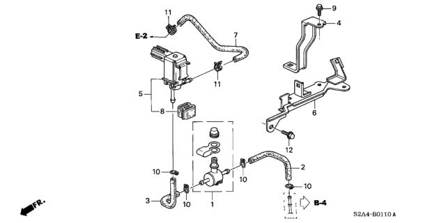 2000 Honda S2000 Tube B, Purge Diagram for 17718-S2A-A30