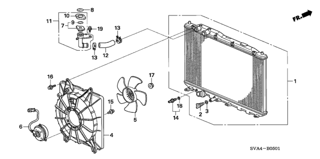 2006 Honda Civic Radiator (1.8L) (Denso) Diagram