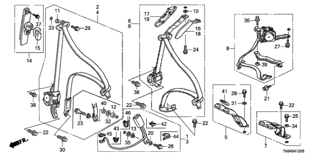 2012 Honda Fit Seat Belts Diagram