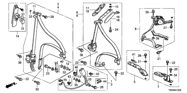 2009 Honda Fit Seat Belts Diagram