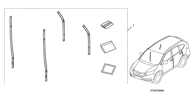 2016 Honda CR-V FILM, DOOR EDGE Diagram for 08P20-T0A-102A