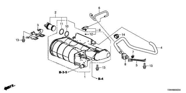 2017 Honda Accord Hybrid Bracket Comp,Caniste Diagram for 17358-T3W-A00