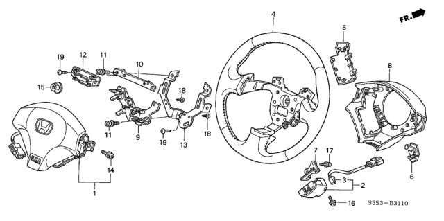 2003 Honda Civic Plate, Contact Diagram for 78523-S6M-N61