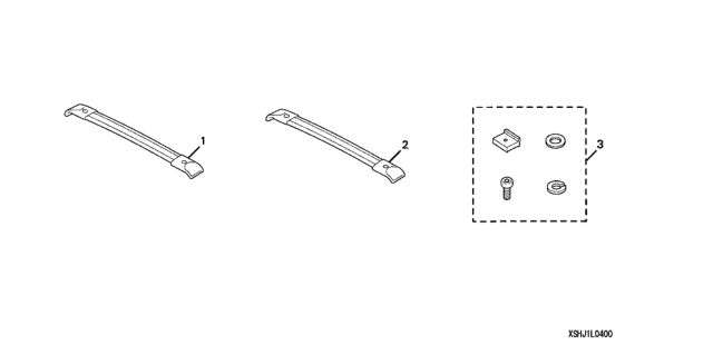 2006 Honda Odyssey 5 Door EXL-T KA 5AT Crossbars Diagram
