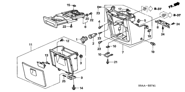 2006 Honda CR-V Holder Assembly, Cup (Ivory) Diagram for 77230-S9A-A01ZC