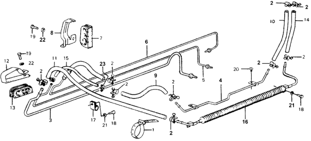 1978 Honda Accord P.S. Hose Diagram